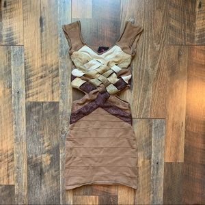 2b bebe criss cross cut out knit dress